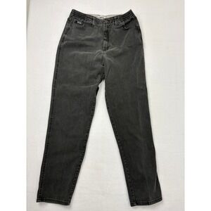 Lee Side Elastic Waist Jeans Womens 14 Long Charcoal Gray High Rise Straight Leg
